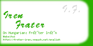 iren frater business card